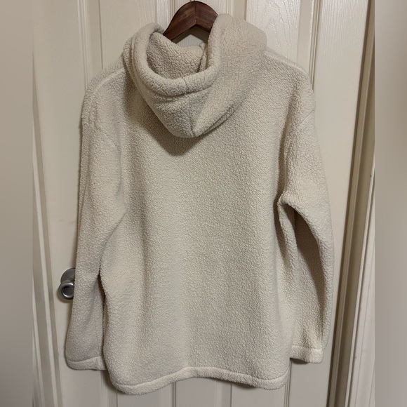 Abercrombie & Fitch Soft Sherpa Hoodie Cream XL Cozy Minimalist - Picture 5 of 9